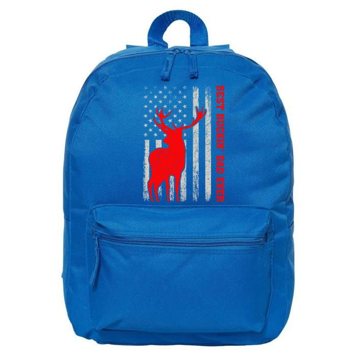 American Flag Best Buckin Dad Ever Deer Hunting Fathers Day Gift 16 in Basic Backpack