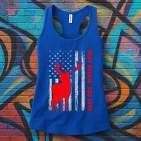 American Flag Best Buckin Dad Ever Deer Hunting Fathers Day Gift Womens Tank Top
