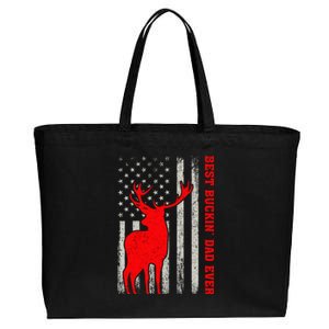 American Flag Best Buckin Dad Ever Deer Hunting Fathers Day Gift Cotton Canvas Jumbo Tote