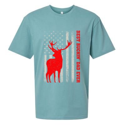 American Flag Best Buckin Dad Ever Deer Hunting Fathers Day Gift Sueded Cloud Jersey T-Shirt