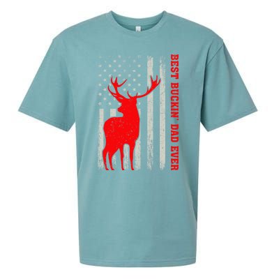 American Flag Best Buckin Dad Ever Deer Hunting Fathers Day Gift Sueded Cloud Jersey T-Shirt