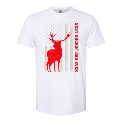 American Flag Best Buckin Dad Ever Deer Hunting Fathers Day Gift Softstyle® CVC T-Shirt