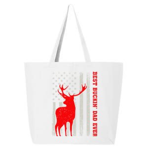 American Flag Best Buckin Dad Ever Deer Hunting Fathers Day Gift 25L Jumbo Tote