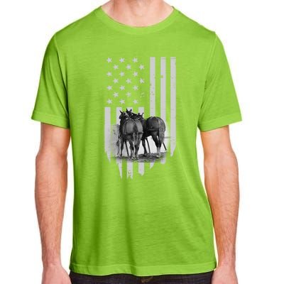 American Flag Belgian Draft Horses Gift For Farmer Gift Adult ChromaSoft Performance T-Shirt