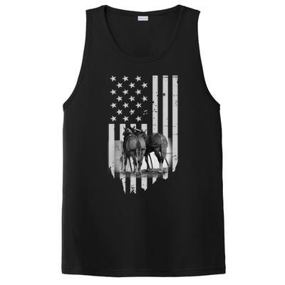 American Flag Belgian Draft Horses Gift For Farmer Gift PosiCharge Competitor Tank