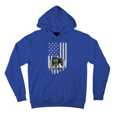 American Flag Belgian Draft Horses Gift For Farmer Gift Hoodie