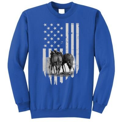 American Flag Belgian Draft Horses Gift For Farmer Gift Sweatshirt