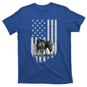 American Flag Belgian Draft Horses Gift For Farmer Gift T-Shirt