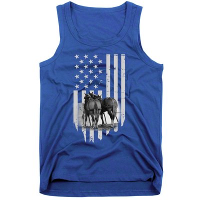 American Flag Belgian Draft Horses Gift For Farmer Gift Tank Top