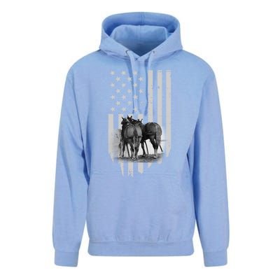 American Flag Belgian Draft Horses Gift For Farmer Gift Unisex Surf Hoodie