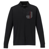 American Flag Best Pop Pop Ever Father's day Performance Long Sleeve Polo