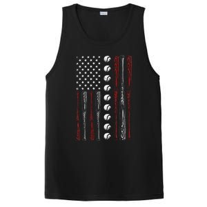 American Flag Baseball Red White Blue 4th Of July PosiCharge Competitor Tank