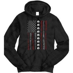 American Flag Baseball Red White Blue 4th Of July Tie Dye Hoodie