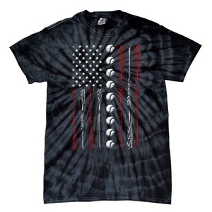 American Flag Baseball Red White Blue 4th Of July Tie-Dye T-Shirt