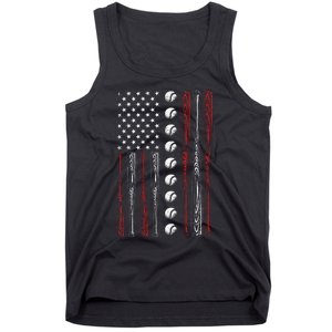 American Flag Baseball Red White Blue 4th Of July Tank Top