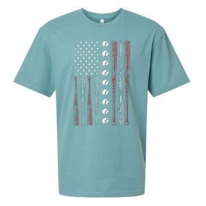 American Flag Baseball Red White Blue 4th Of July Sueded Cloud Jersey T-Shirt