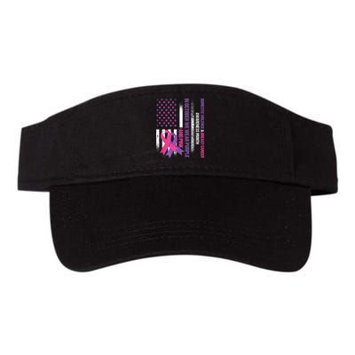 American Flag Breast Cancer And Domestic Violence Awareness Valucap Bio-Washed Visor