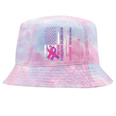 American Flag Breast Cancer And Domestic Violence Awareness Tie-Dyed Bucket Hat