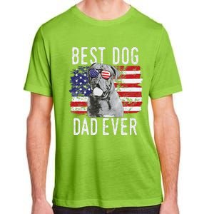 American Flag Best Dog Dad Ever Dogues De Bordeaux Usa Adult ChromaSoft Performance T-Shirt