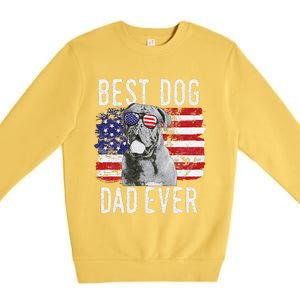 American Flag Best Dog Dad Ever Dogues De Bordeaux Usa Premium Crewneck Sweatshirt