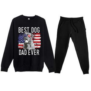 American Flag Best Dog Dad Ever Dogues De Bordeaux Usa Premium Crewneck Sweatsuit Set