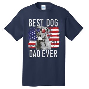 American Flag Best Dog Dad Ever Dogues De Bordeaux Usa Tall T-Shirt