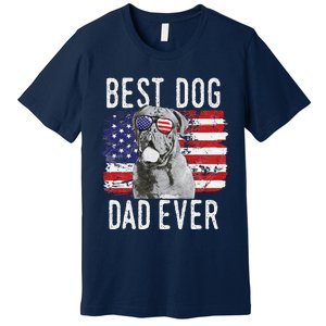 American Flag Best Dog Dad Ever Dogues De Bordeaux Usa Premium T-Shirt