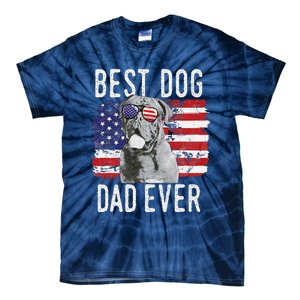 American Flag Best Dog Dad Ever Dogues De Bordeaux Usa Tie-Dye T-Shirt