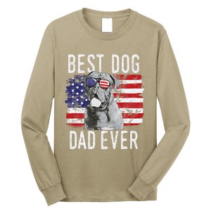 American Flag Best Dog Dad Ever Dogues De Bordeaux Usa Long Sleeve Shirt