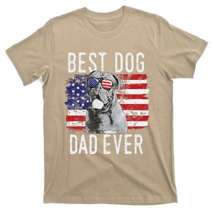 American Flag Best Dog Dad Ever Dogues De Bordeaux Usa T-Shirt