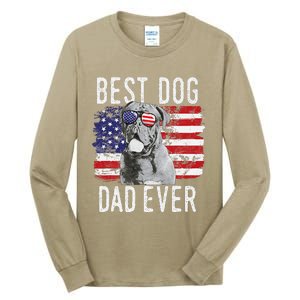 American Flag Best Dog Dad Ever Dogues De Bordeaux Usa Tall Long Sleeve T-Shirt