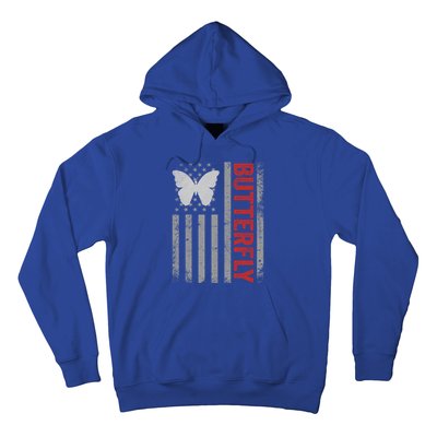 American Flag Butterfly Patriotic Vintage Butterfly Lover Gift Hoodie