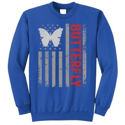 American Flag Butterfly Patriotic Vintage Butterfly Lover Gift Sweatshirt