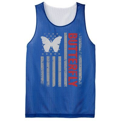 American Flag Butterfly Patriotic Vintage Butterfly Lover Gift Mesh Reversible Basketball Jersey Tank