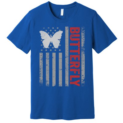 American Flag Butterfly Patriotic Vintage Butterfly Lover Gift Premium T-Shirt