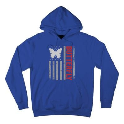 American Flag Butterfly Patriotic Vintage Butterfly Lover Gift Tall Hoodie