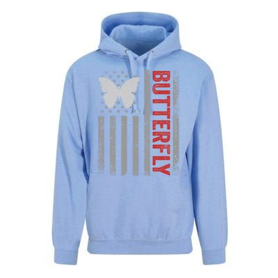 American Flag Butterfly Patriotic Vintage Butterfly Lover Gift Unisex Surf Hoodie