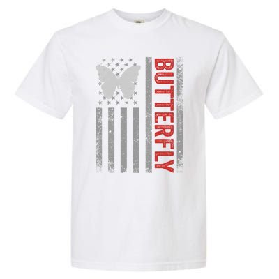 American Flag Butterfly Patriotic Vintage Butterfly Lover Gift Garment-Dyed Heavyweight T-Shirt