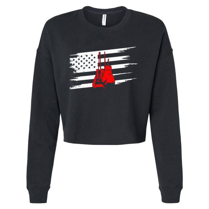 American Flag Boxing Apparel Boxing Cropped Pullover Crew