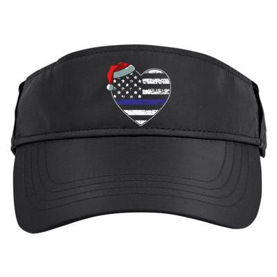 American Flag Blue Line Police Christmas Pajama Cop Officer Adult Drive Performance Visor