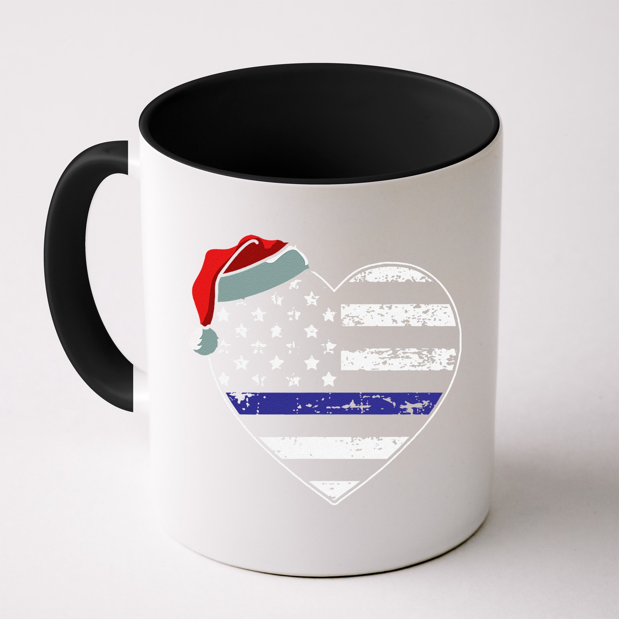 American Flag Blue Line Police Christmas Pajama Cop Officer Mug