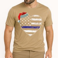 American Flag Blue Line Police Christmas Pajama Cop Officer Cooling Performance Crew T-Shirt