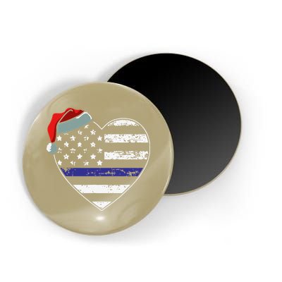 American Flag Blue Line Police Christmas Pajama Cop Officer Magnet