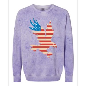 American Flag Bald Eagle Great Gift Funny Gift Usa Cute Gift Colorblast Crewneck Sweatshirt