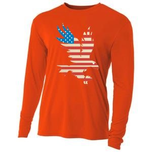 American Flag Bald Eagle Great Gift Funny Gift Usa Cute Gift Cooling Performance Long Sleeve Crew