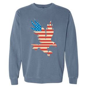 American Flag Bald Eagle Great Gift Funny Gift Usa Cute Gift Garment-Dyed Sweatshirt