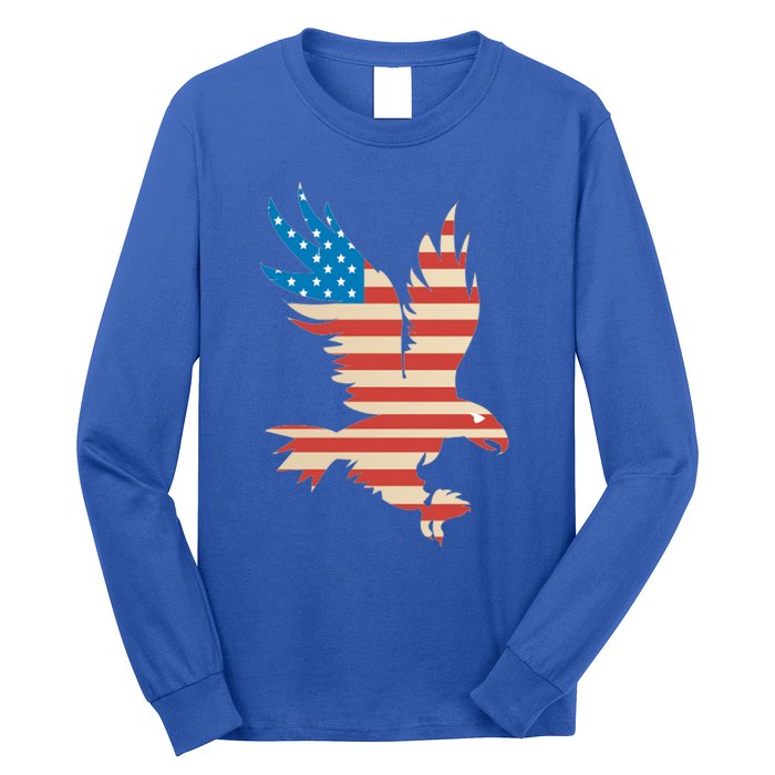 American Flag Bald Eagle Great Gift Funny Gift Usa Cute Gift Long Sleeve Shirt