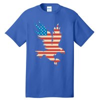 American Flag Bald Eagle Great Gift Funny Gift Usa Cute Gift Tall T-Shirt