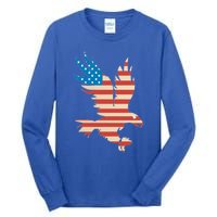 American Flag Bald Eagle Great Gift Funny Gift Usa Cute Gift Tall Long Sleeve T-Shirt