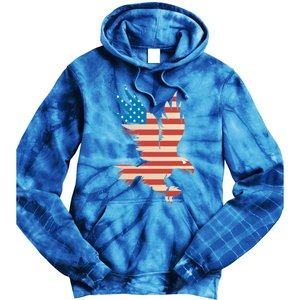 American Flag Bald Eagle Great Gift Funny Gift Usa Cute Gift Tie Dye Hoodie